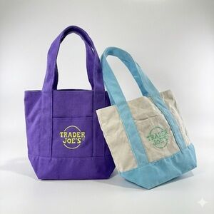 Trader Joe’s mini tote set collectible canvas bags